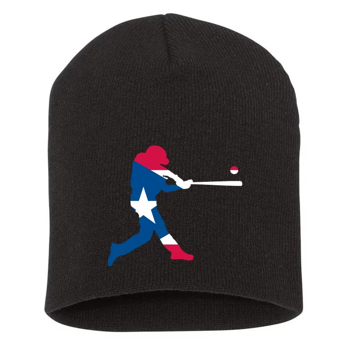 Puerto Rico Baseball Player Short Acrylic Beanie