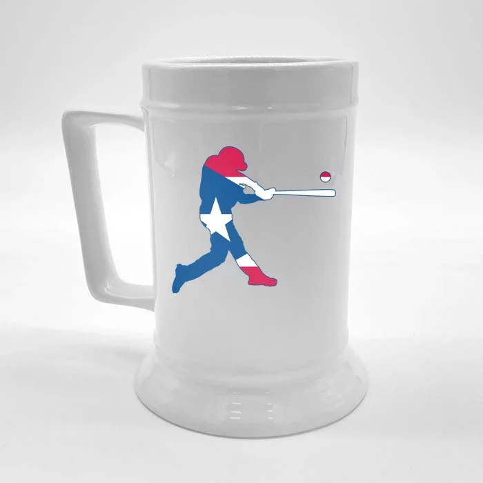 Puerto Rico Baseball Player Front & Back Beer Stein