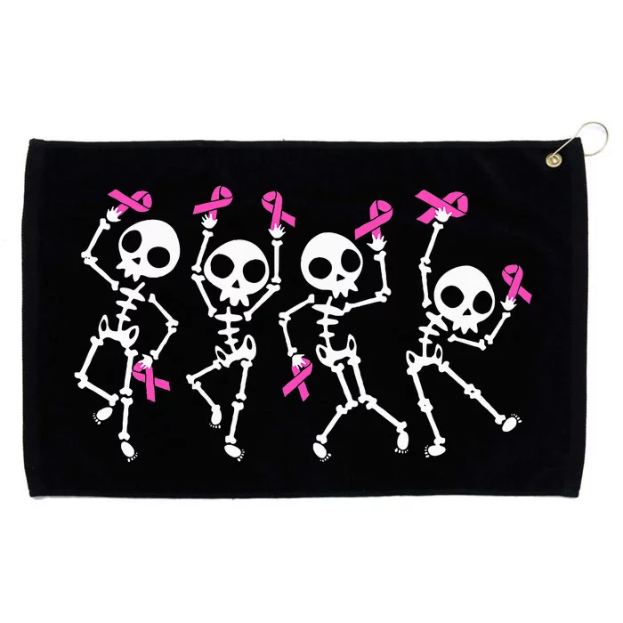 Pink Ribbon Breast Cancer Awareness Skeleton Grommeted Golf Towel