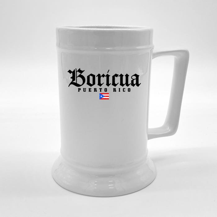 Puerto Rico Boricua Vintage Puerto Rican Flag Pride Gift Front & Back Beer Stein