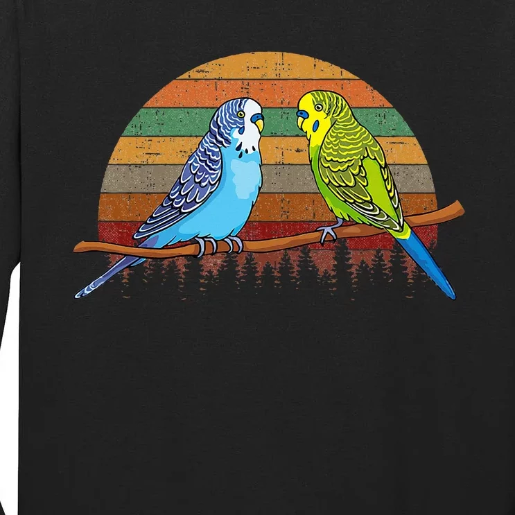 Parakeet Retro Budgies Parakeet Tall Long Sleeve T-Shirt