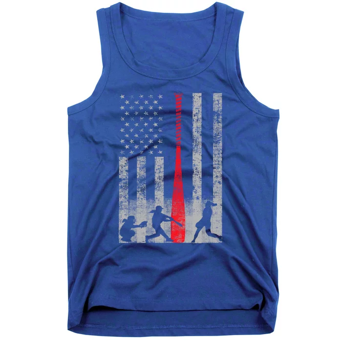 Patriotic Red Bat Softball Flag Great Gift Tank Top