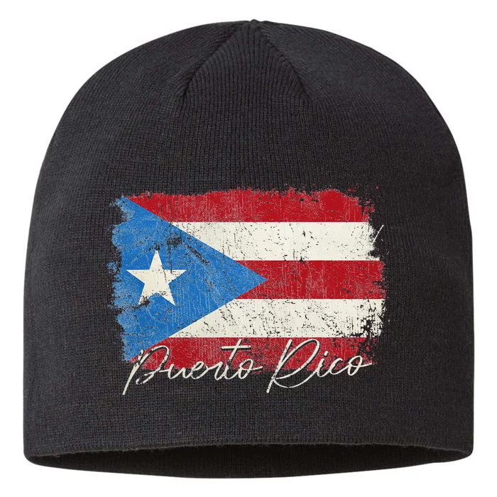 Puerto Rico Boricua Vintage Puerto Rican Flag Pride 8 1/2in Sustainable Knit Beanie