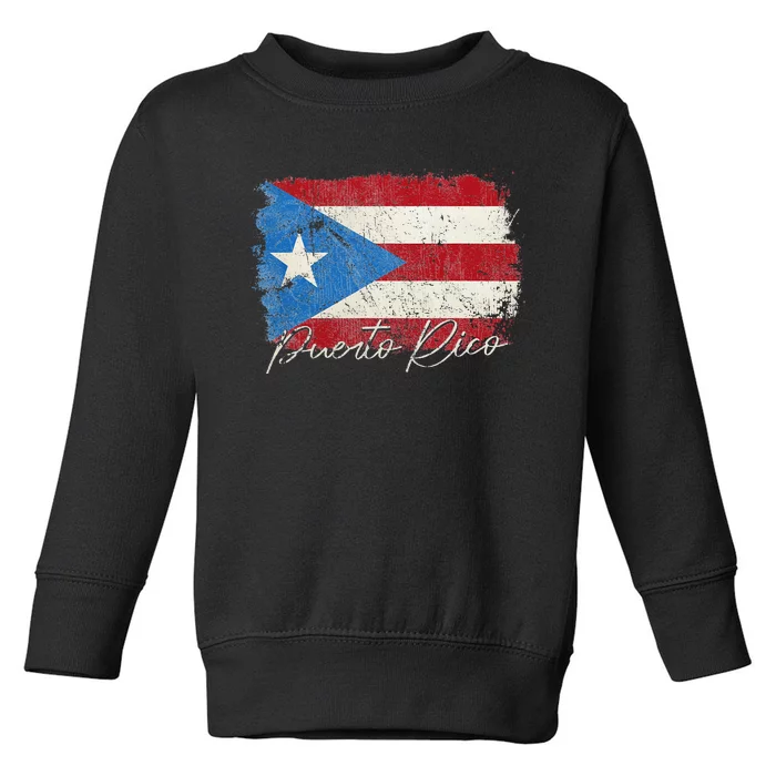 Puerto Rico Boricua Vintage Puerto Rican Flag Pride Toddler Sweatshirt