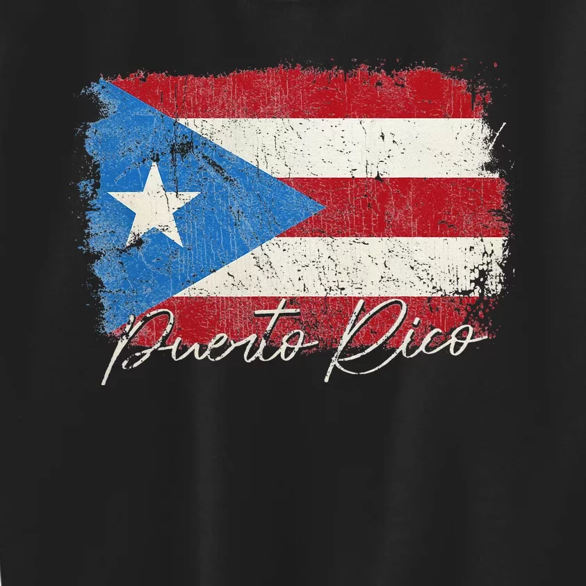 Puerto Rico Boricua Vintage Puerto Rican Flag Pride Kids Sweatshirt