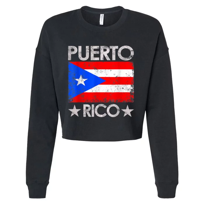 Puerto Rican Baseball Player Puerto Rico Flag Baseball Cropped Pullover Crew