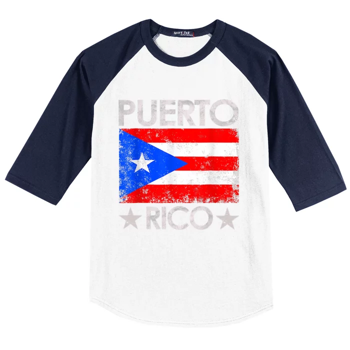 Puerto Rican Baseball Player Puerto Rico Flag Baseball Baseball Sleeve Shirt