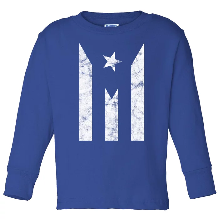 Puerto Rico Black Flag Puerto Rican Pride Independent Gift Toddler Long Sleeve Shirt