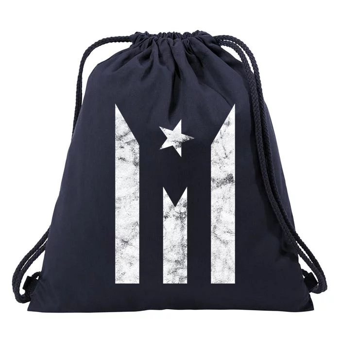 Puerto Rico Black Flag Puerto Rican Pride Independent Gift Drawstring Bag