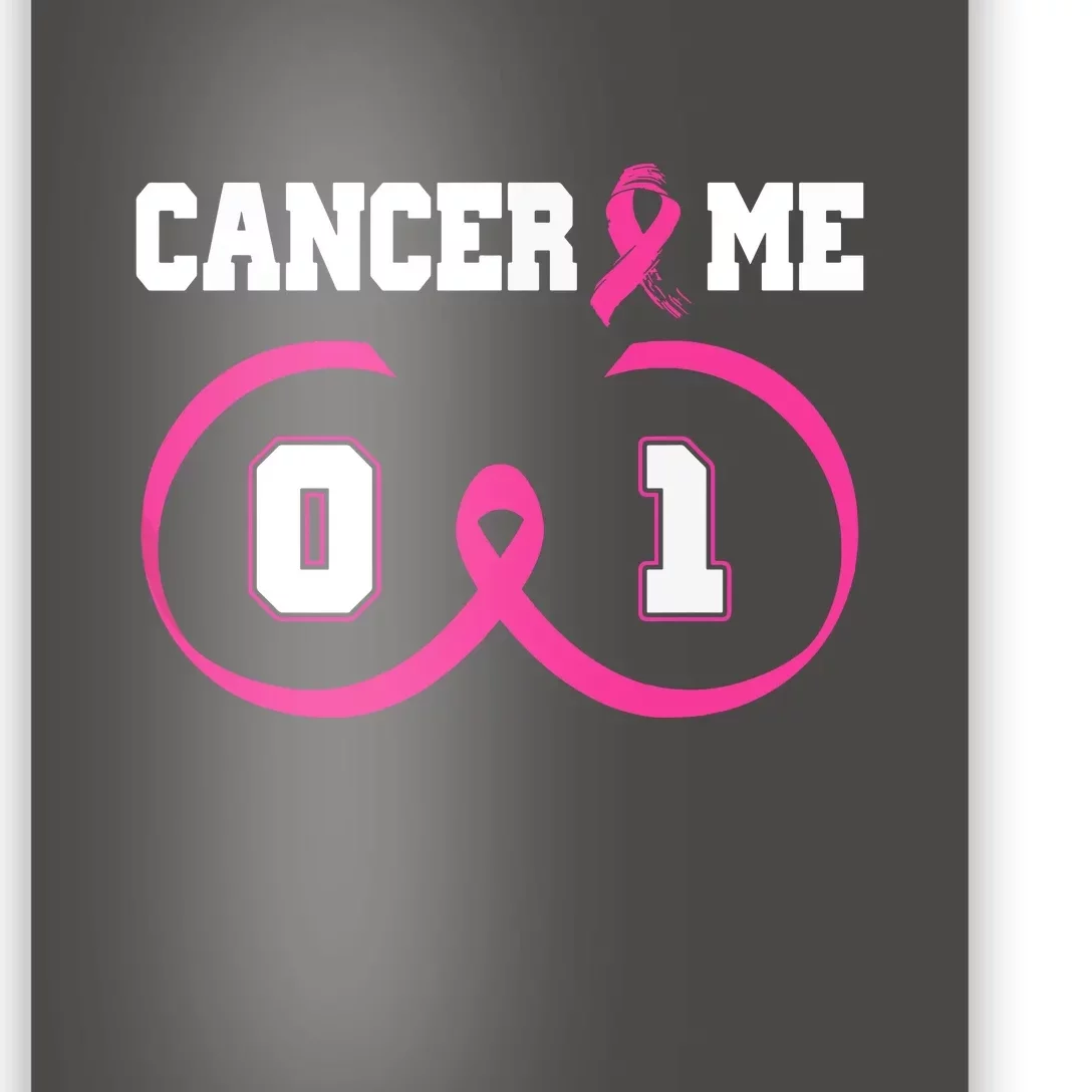 Pink Ribbon Cancer 0 Me 1 Funny Breast Cancer Awareness Survivor Gift Poster