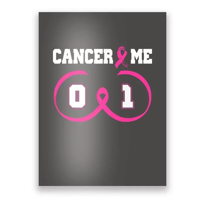 Pink Ribbon Cancer 0 Me 1 Funny Breast Cancer Awareness Survivor Gift Poster