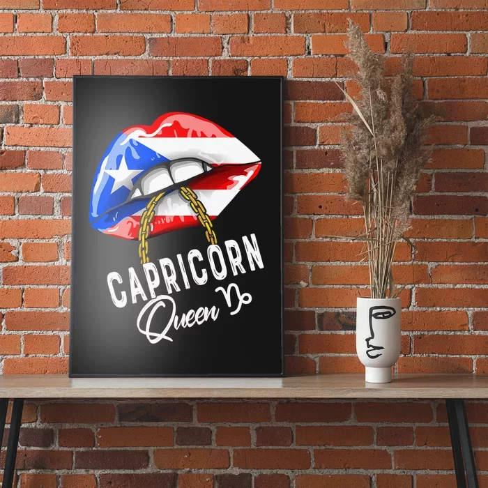 Puerto Rico Capricorn Queen December Birthday Flag Poster