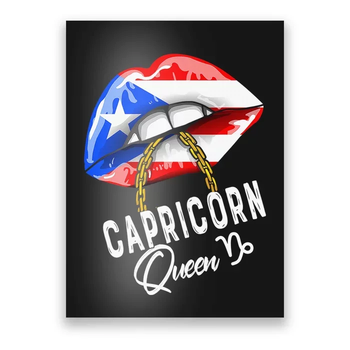 Puerto Rico Capricorn Queen December Birthday Flag Poster