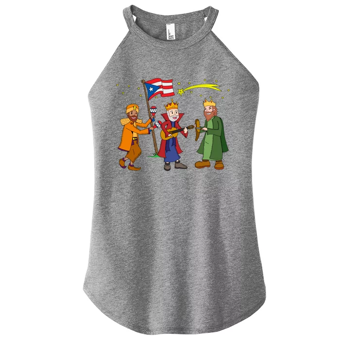 Puerto Rico Christmas Tres Reyes Magos Three Wise Cute Gift Women’s Perfect Tri Rocker Tank