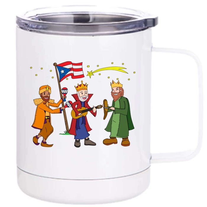 Puerto Rico Christmas Tres Reyes Magos Three Wise Cute Gift Front & Back 12oz Stainless Steel Tumbler Cup