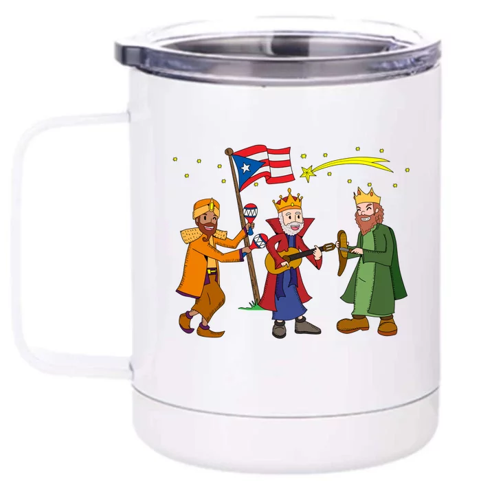 Puerto Rico Christmas Tres Reyes Magos Three Wise Cute Gift Front & Back 12oz Stainless Steel Tumbler Cup