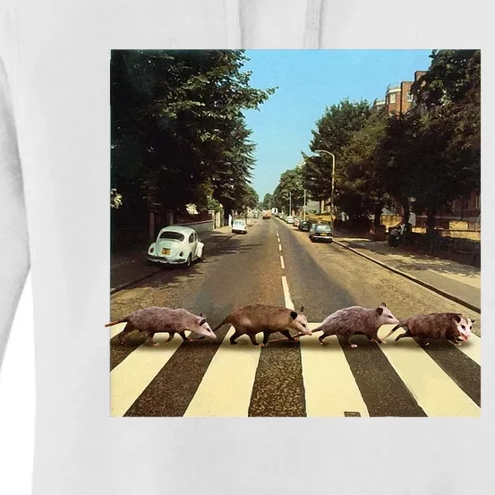 Possums Road Crossing Parody Opposum Lover Women's Pullover Hoodie