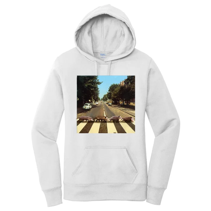 Possums Road Crossing Parody Opposum Lover Women's Pullover Hoodie