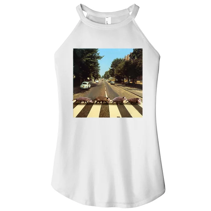 Possums Road Crossing Parody Opposum Lover Women’s Perfect Tri Rocker Tank