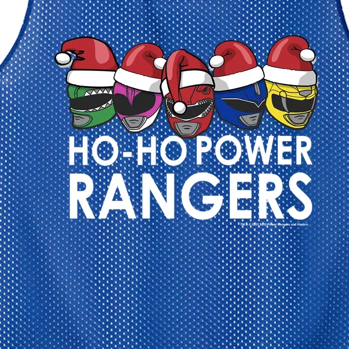 Power Rangers Christmas Group Shot Line Up Hoho Rangers Funny Gift Mesh Reversible Basketball Jersey Tank