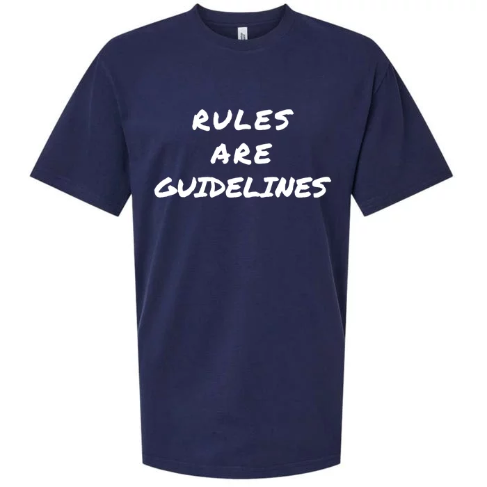 Punk Rock Concert Rules Are Guidelines Letter Print Graphic Gift Sueded Cloud Jersey T-Shirt