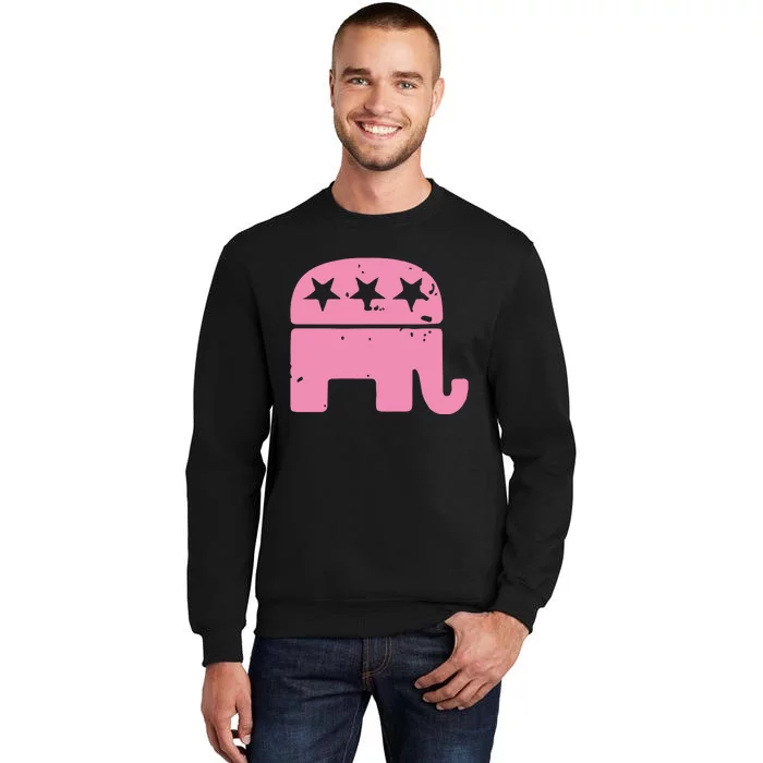 Pink Republican Cute Gop Elephant Christmas Tall Sweatshirt