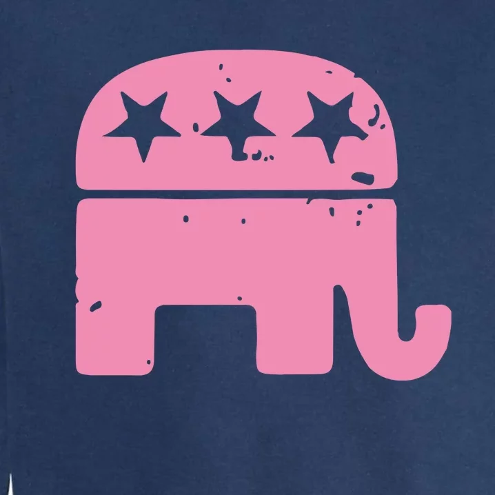 Pink Republican Cute Gop Elephant Christmas Garment-Dyed Sweatshirt