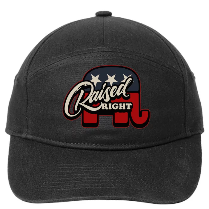 Patriotic Republican Conservative USA American Raised Right 7-Panel Snapback Hat