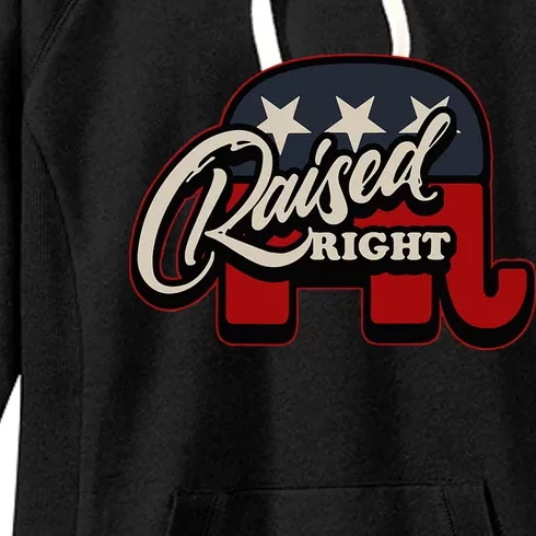 Patriotic Republican Conservative USA American Raised Right Women's Fleece Hoodie