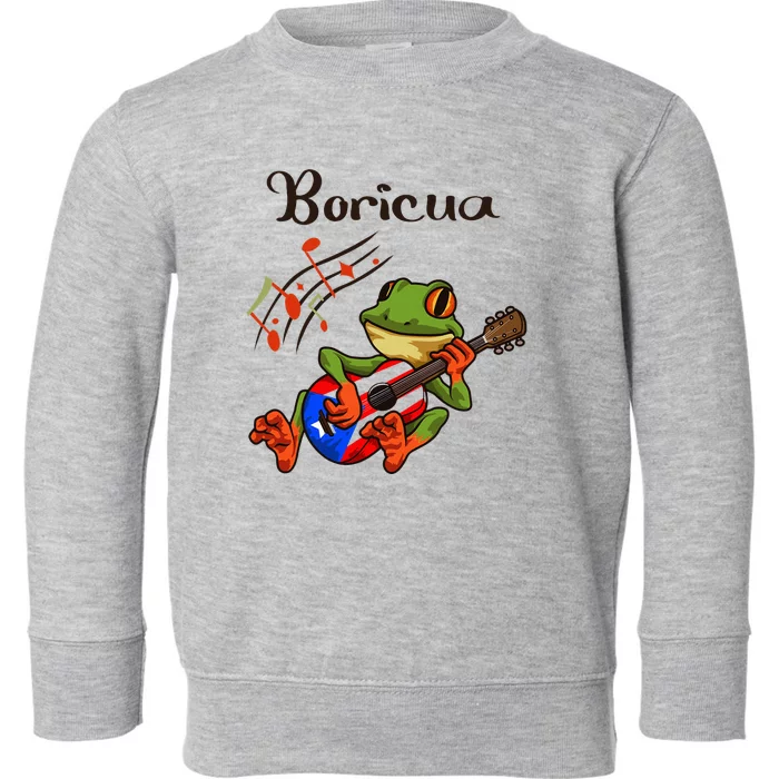 Puerto Rico Coqui Frog Puerto Rican Music Toddler Sweatshirt