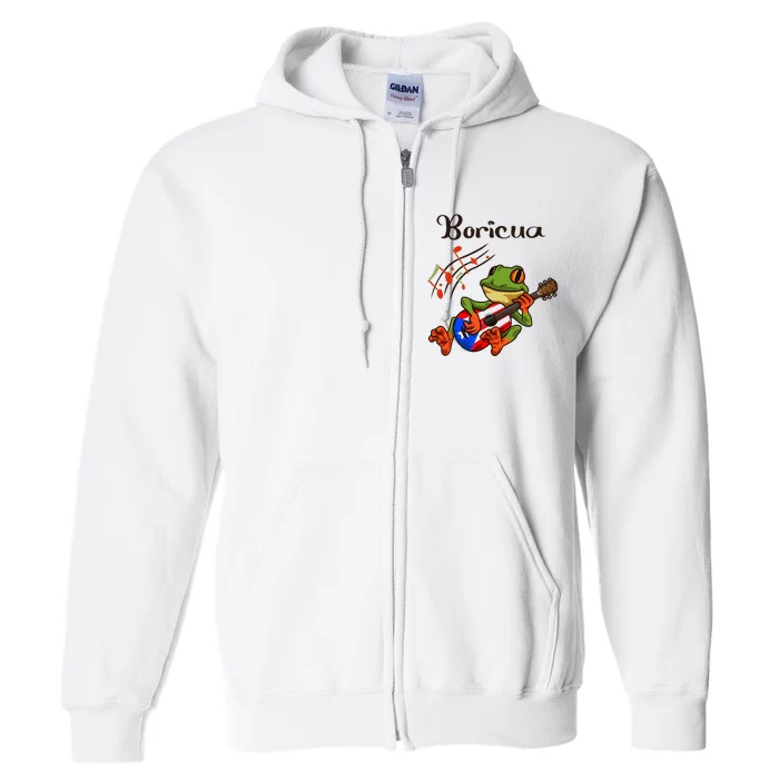 Puerto Rico Coqui Frog Puerto Rican Music Full Zip Hoodie