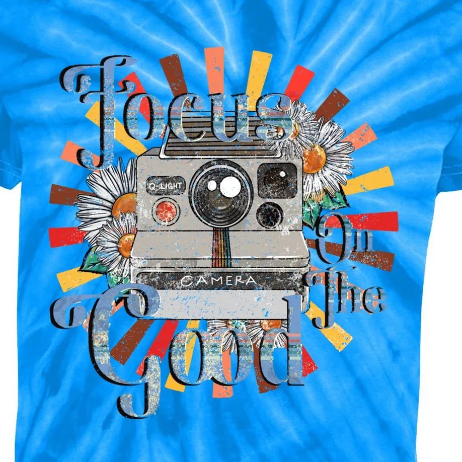 Photography Retro Camera Focus On The Good Photographer Life Cool Gift Kids Tie-Dye T-Shirt