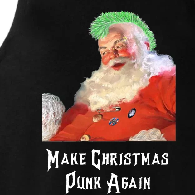 Punk Rock Christmas Santa Punk Rock Great Gift Ladies Tri-Blend Wicking Tank