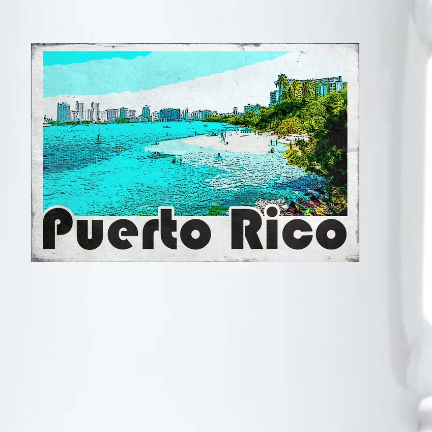 Puerto Rico Caribbean Retro Poster Black Color Changing Mug