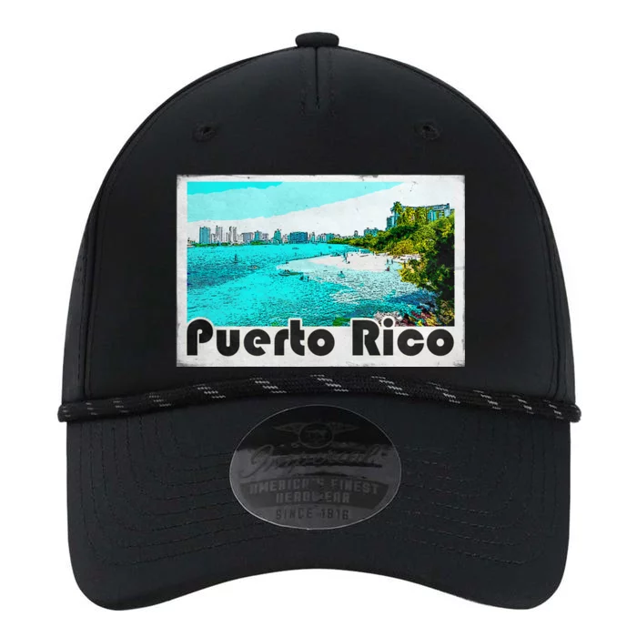 Puerto Rico Caribbean Retro Poster Performance The Dyno Cap