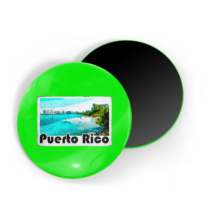 Puerto Rico Caribbean Retro Poster Magnet