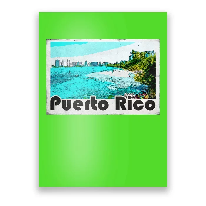 Puerto Rico Caribbean Retro Poster Poster