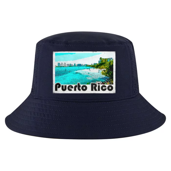 Puerto Rico Caribbean Retro Poster Cool Comfort Performance Bucket Hat