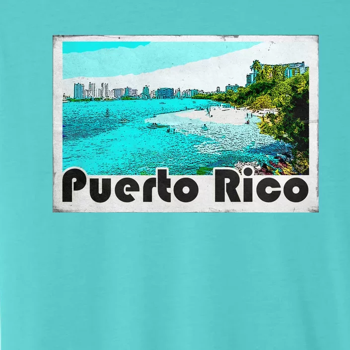 Puerto Rico Caribbean Retro Poster ChromaSoft Performance T-Shirt