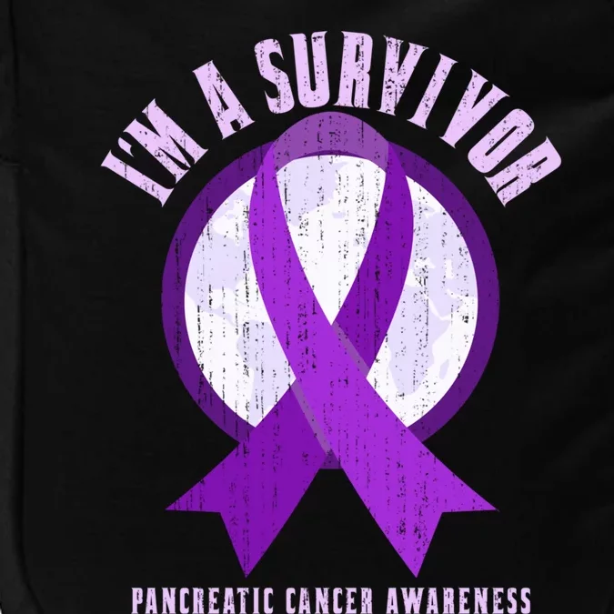 Purple Ribbon Cancer Survivor Pancreatic Cancer Awareness Gift Impact Tech Backpack