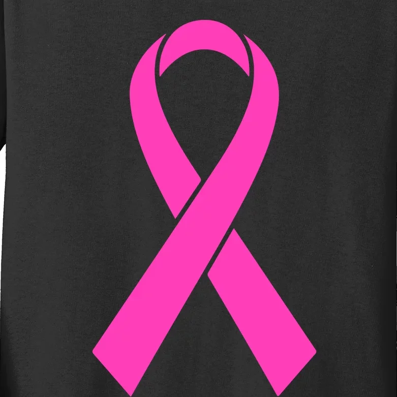 Pink Ribbon Cancer Day Breast Cancer Awareness Kids Long Sleeve Shirt