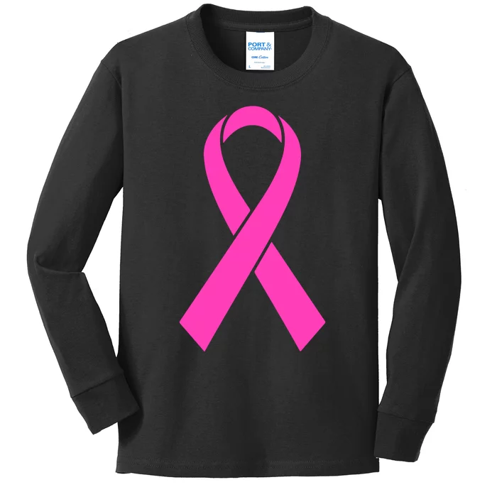 Pink Ribbon Cancer Day Breast Cancer Awareness Kids Long Sleeve Shirt