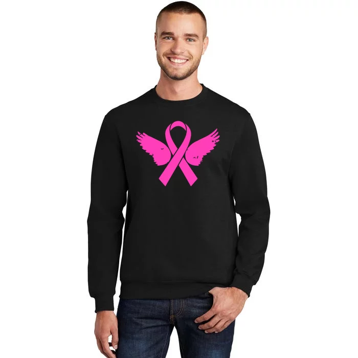 Pink Ribbon Cancer Day Breast Cancer Awareness Tall Sweatshirt