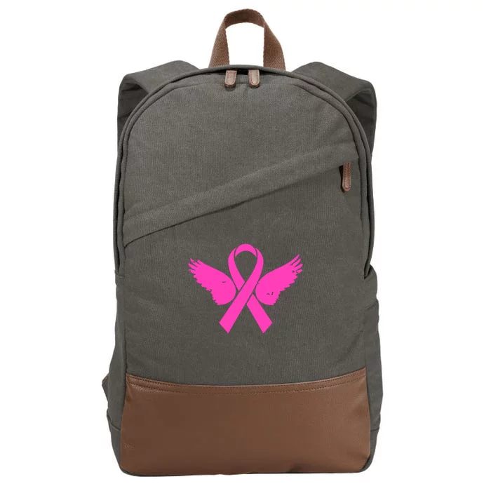 Pink Ribbon Cancer Day Breast Cancer Awareness Cotton Canvas Backpack