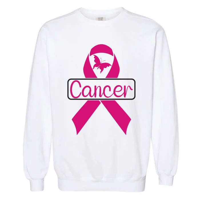 Pink Ribbon Cancer Day Breast Cancer Awareness Garment-Dyed Sweatshirt