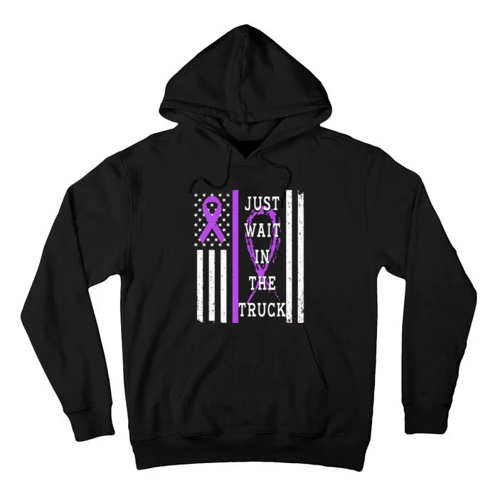 Purple Ribbon Cancer Awareness Day Support and Stand Strong Tall Hoodie