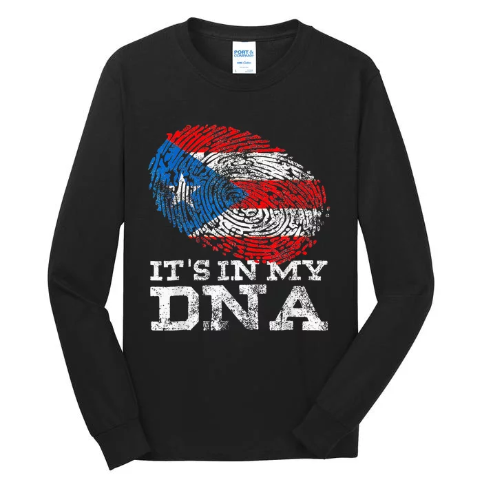 Puerto Rico DNA Celebrating Hispanic Heritage Month Tall Long Sleeve T-Shirt