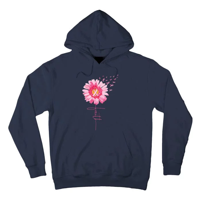 Pink Ribbon Daisy Faith Breast Cancer Awareness Month Gift Tall Hoodie