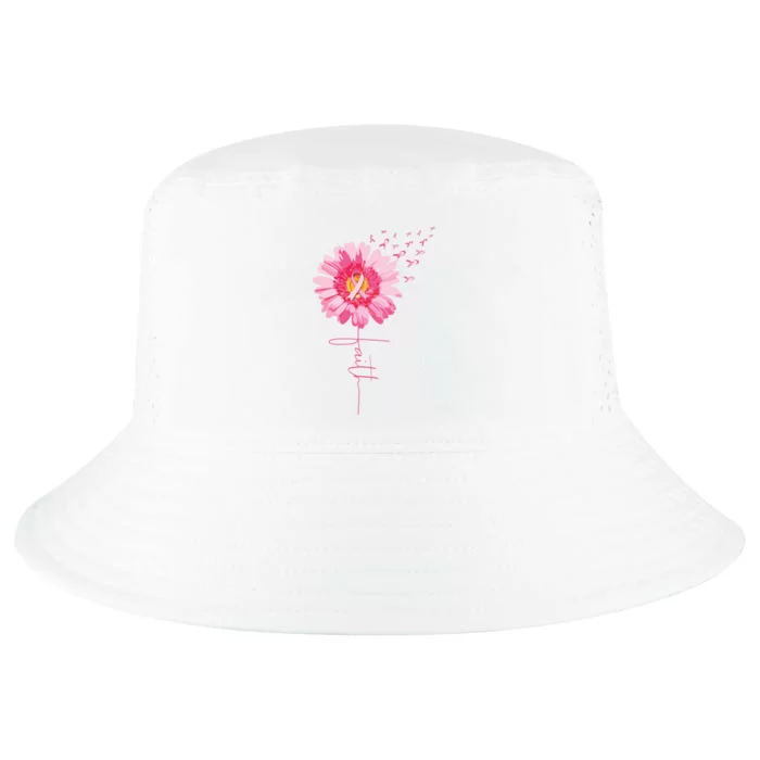 Pink Ribbon Daisy Faith Breast Cancer Awareness Month Gift Cool Comfort Performance Bucket Hat