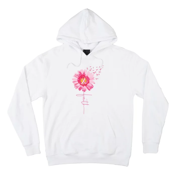 Pink Ribbon Daisy Faith Breast Cancer Awareness Month Gift Hoodie